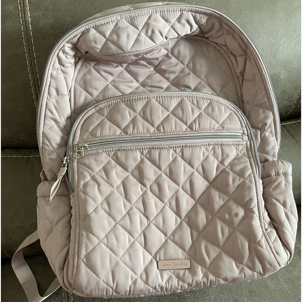 Vera Bradley Performance Twill Quilted Backpack in Enchanted Rose
